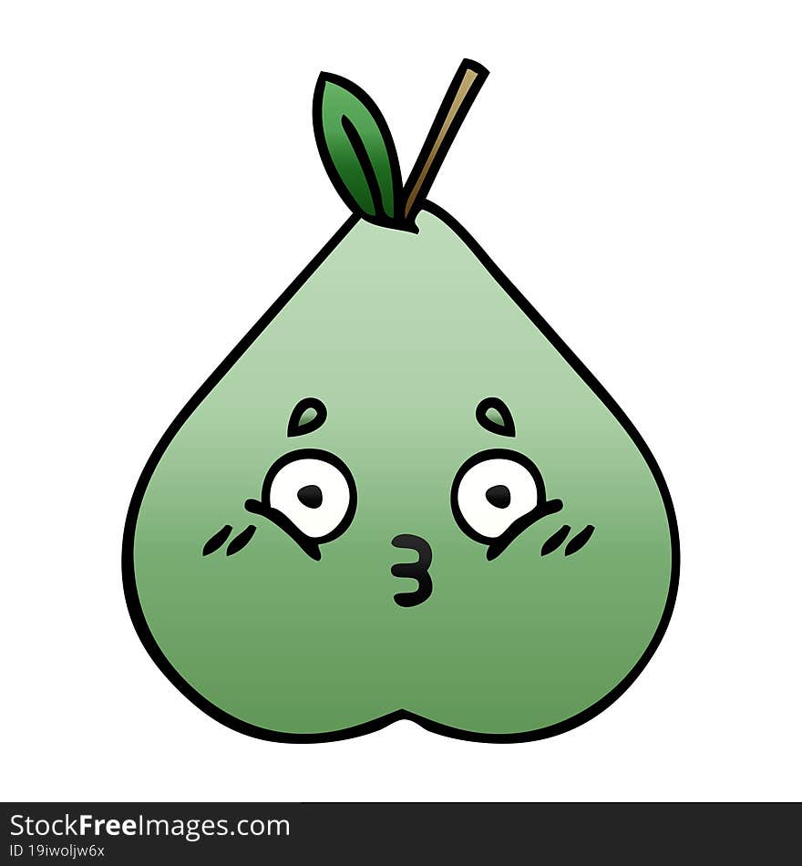 gradient shaded cartoon of a green pear