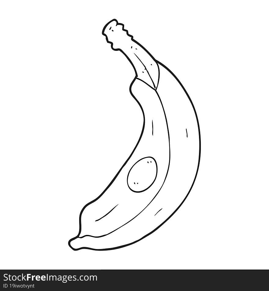 black and white cartoon banana