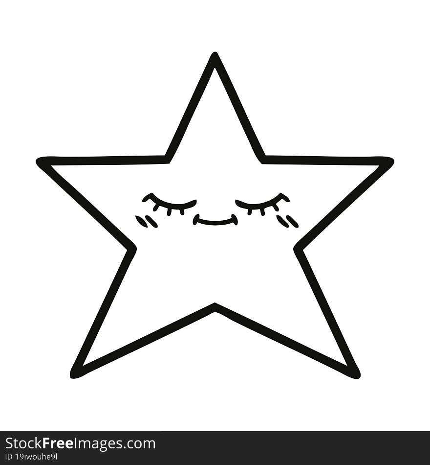 Line Drawing Cartoon Star Fish