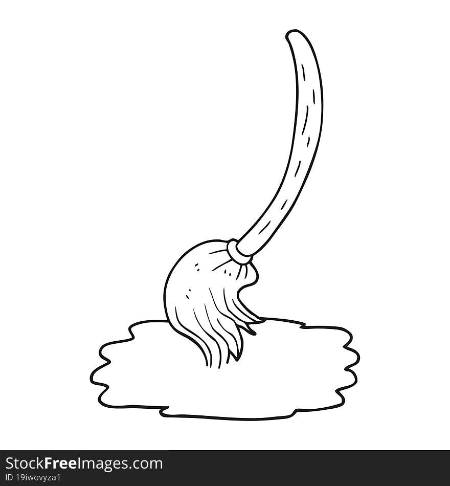 Black And White Cartoon Mop