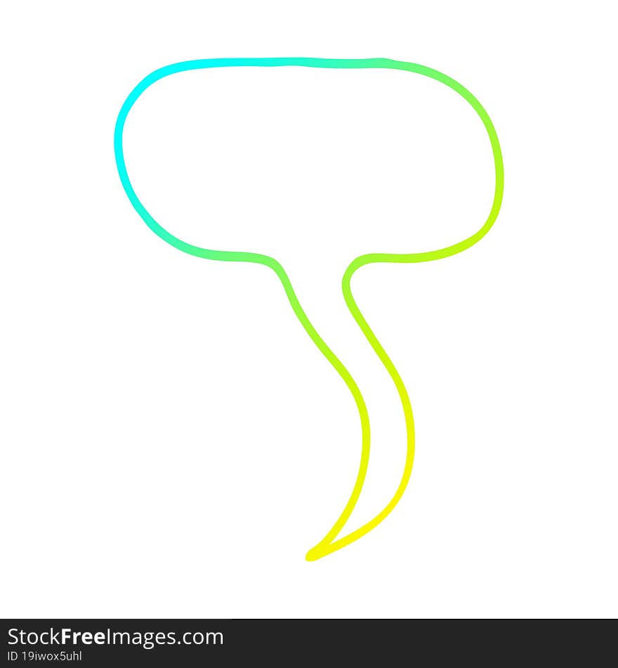 cold gradient line drawing cartoon speech bubble