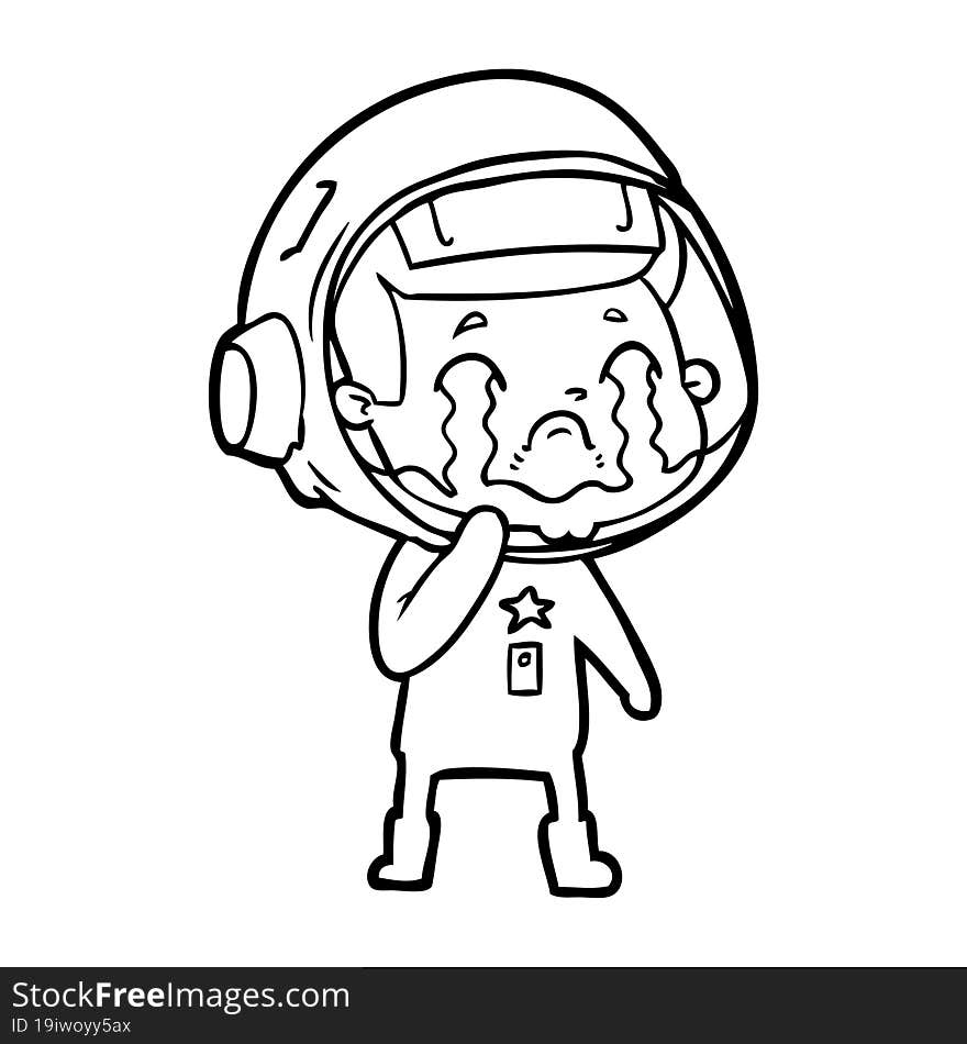 cartoon crying astronaut. cartoon crying astronaut