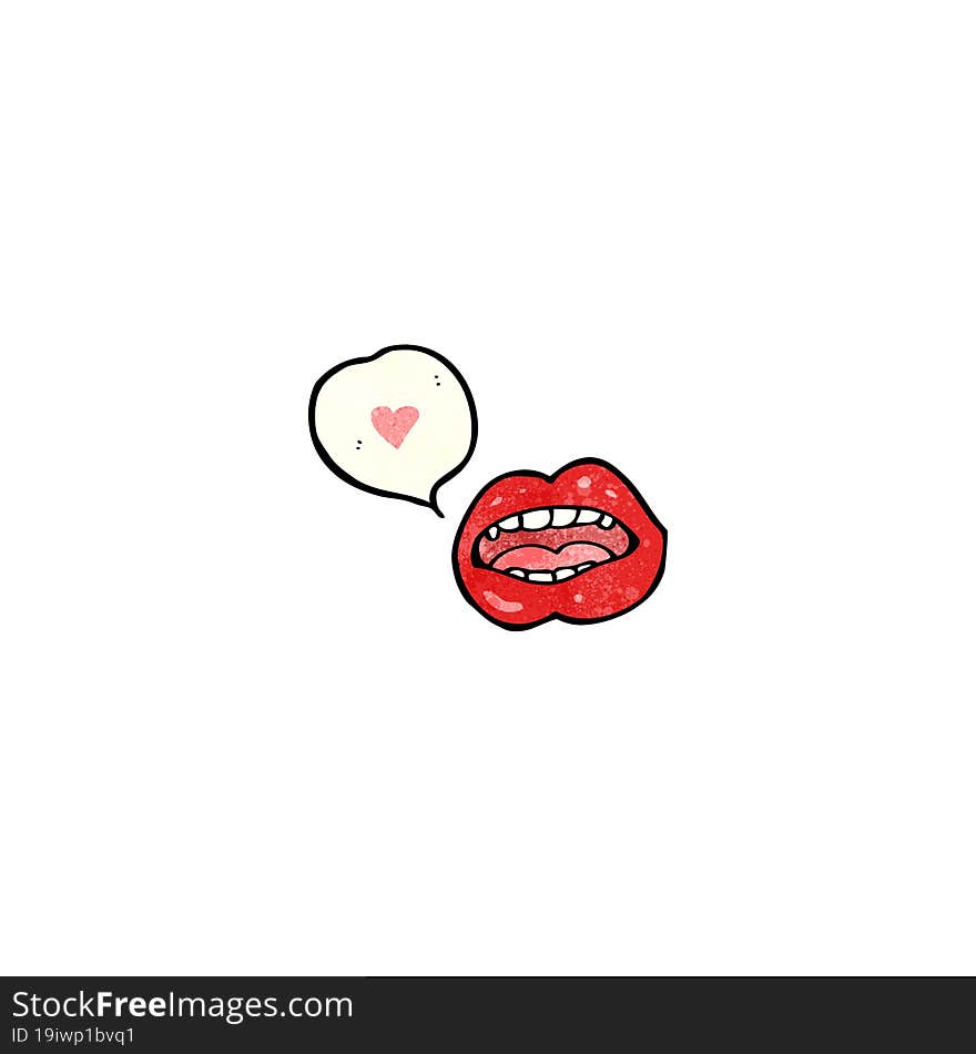 sexy red lips with speech bubble