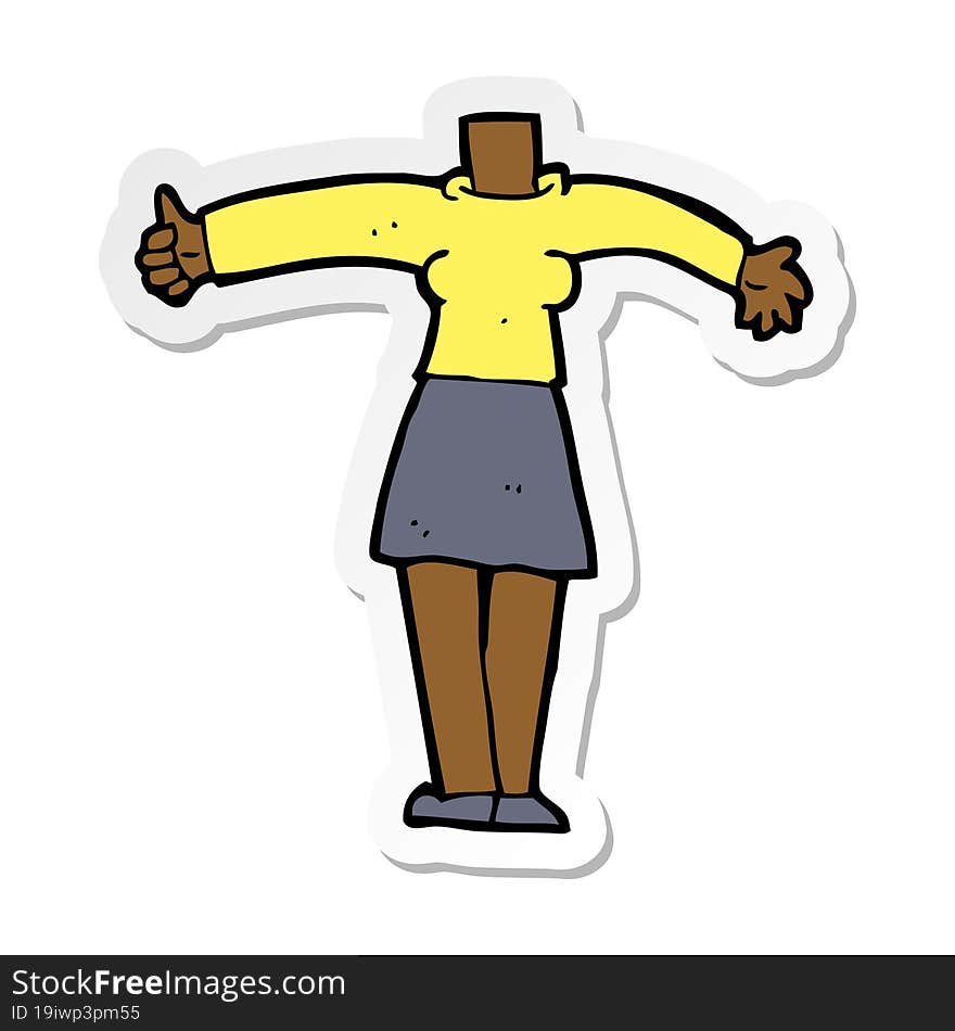 Sticker Of A Cartoon Female Body