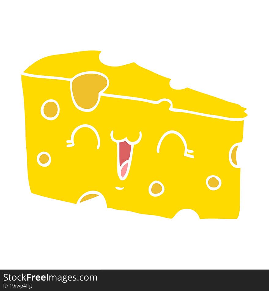 Flat Color Style Cartoon Cheese