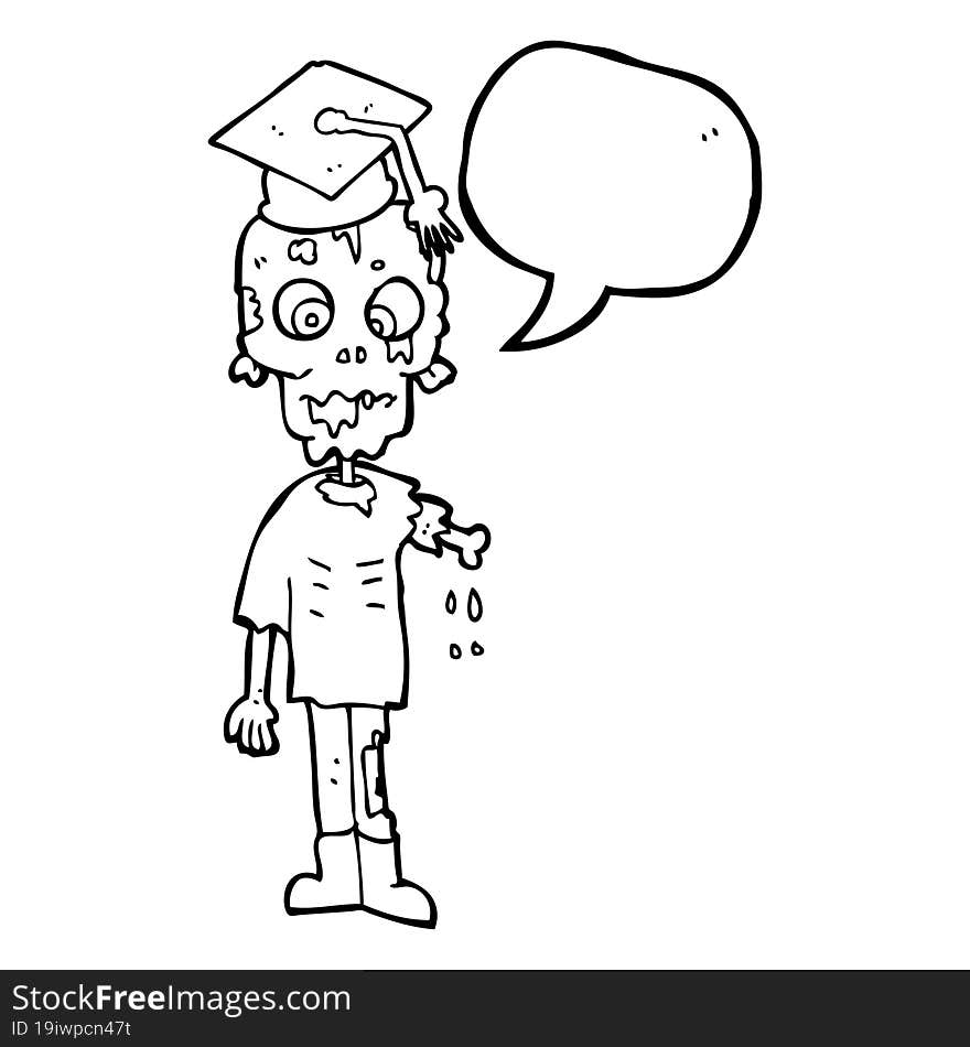 speech bubble cartoon zombie student