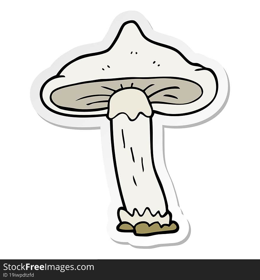 sticker of a cartoon mushroom