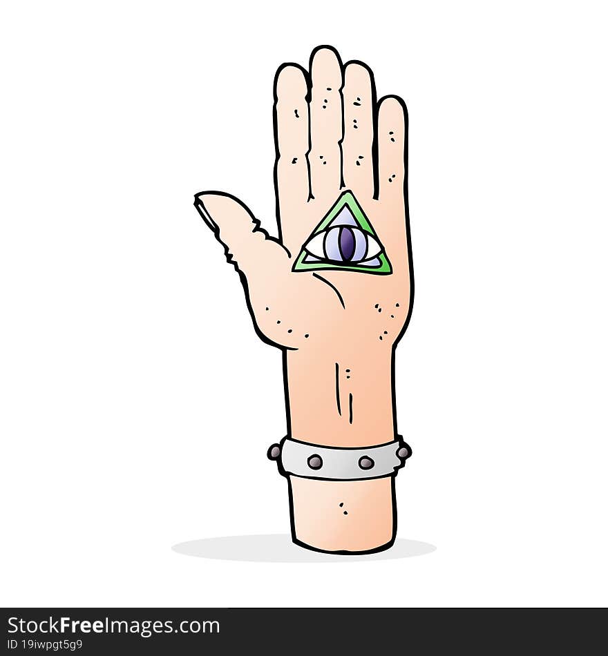 cartoon spooky hand symbol