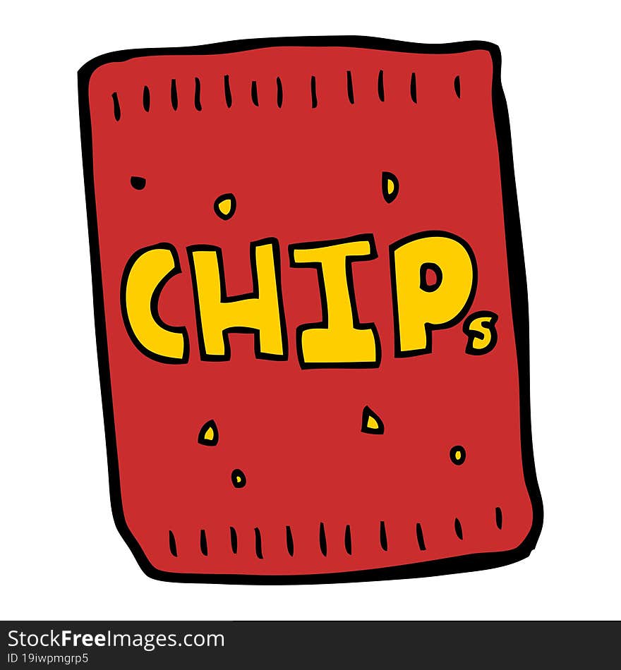 cartoon packet of chips