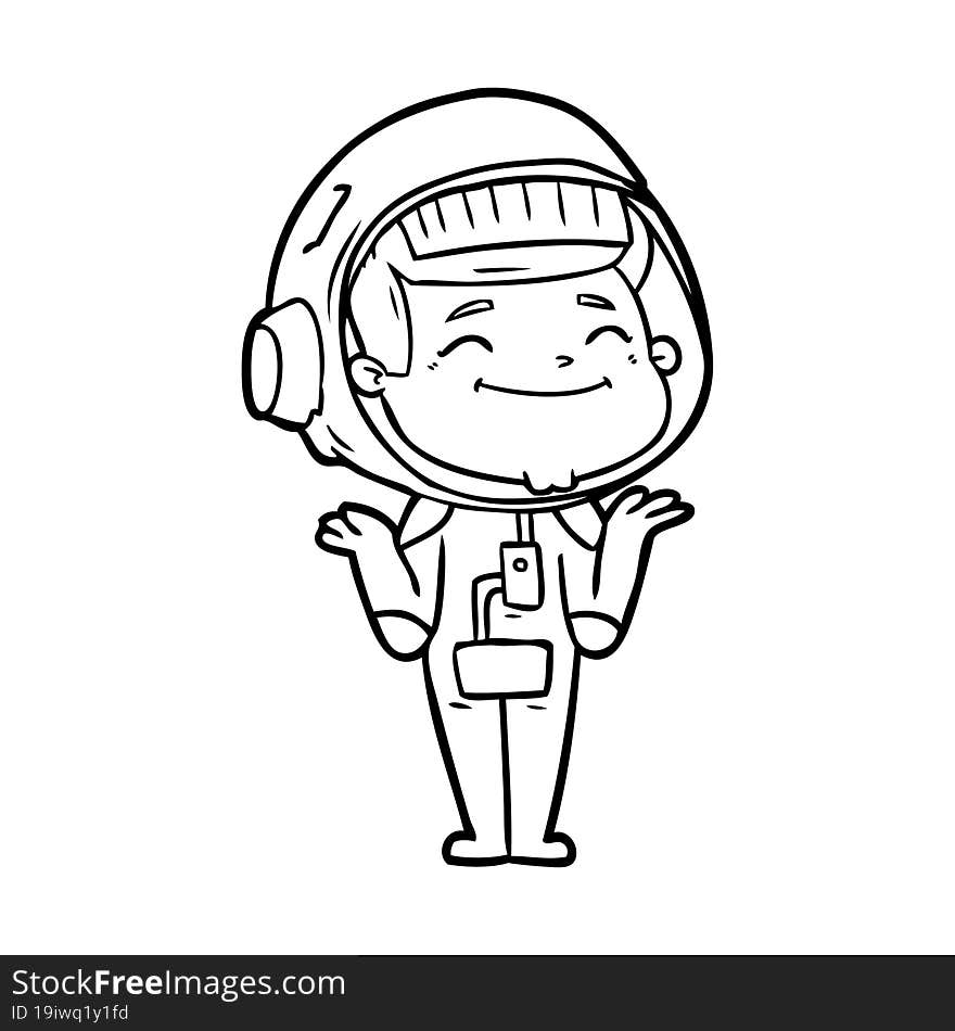 happy cartoon astronaut. happy cartoon astronaut