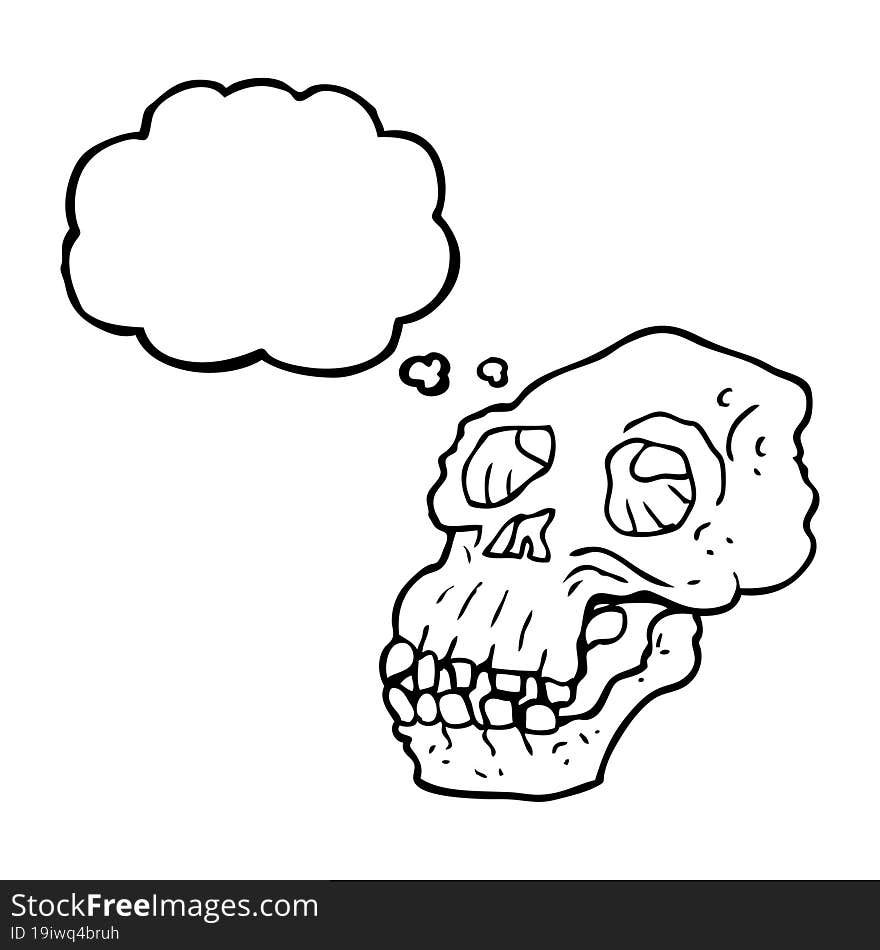 Thought Bubble Cartoon Ancient Skull