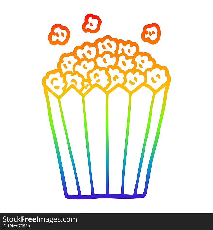 rainbow gradient line drawing cartoon cinema popcorn