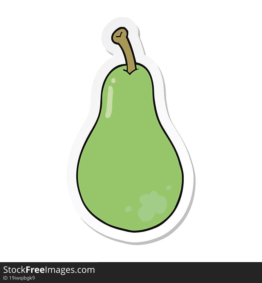 sticker of a cartoon pear