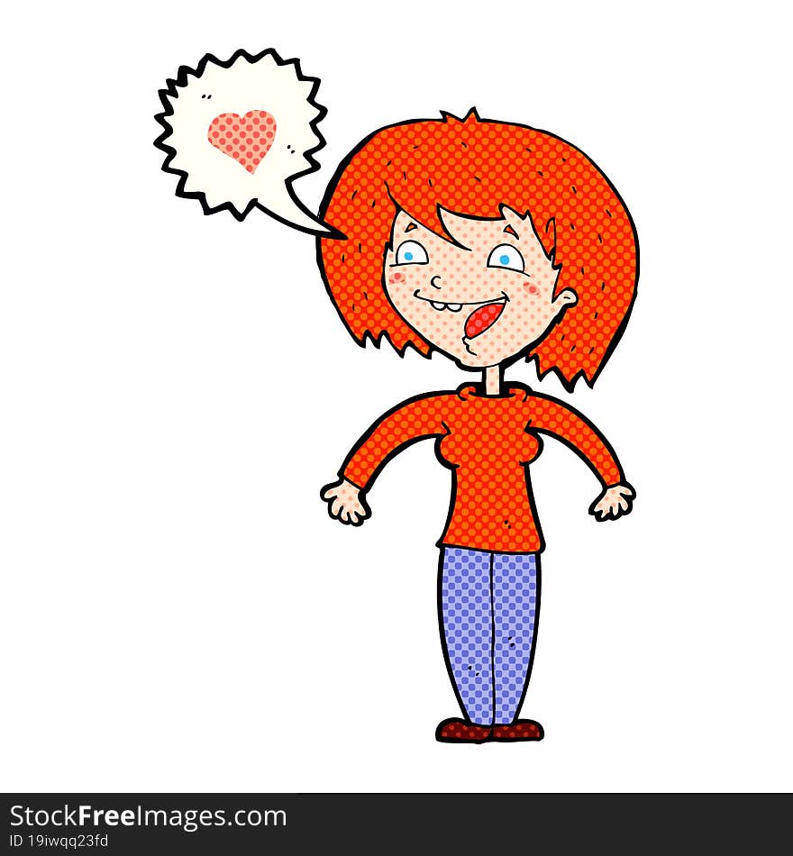 cartoon woman in love