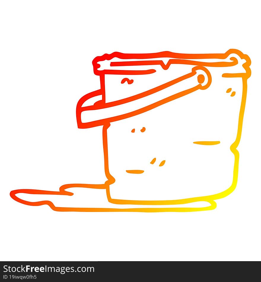 warm gradient line drawing cartoon bucket