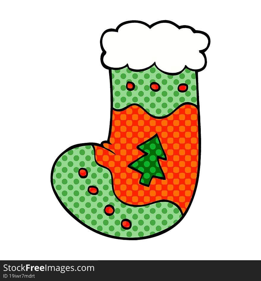 cartoon doodle christmas stocking