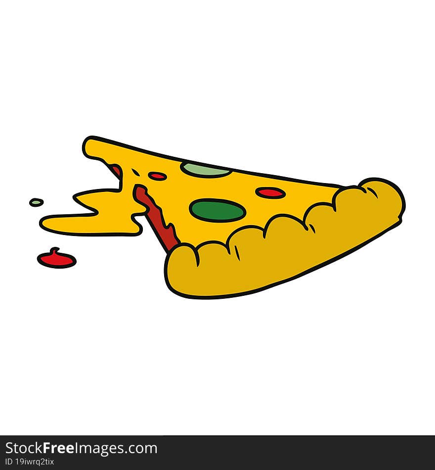 cartoon doodle of a slice of pizza