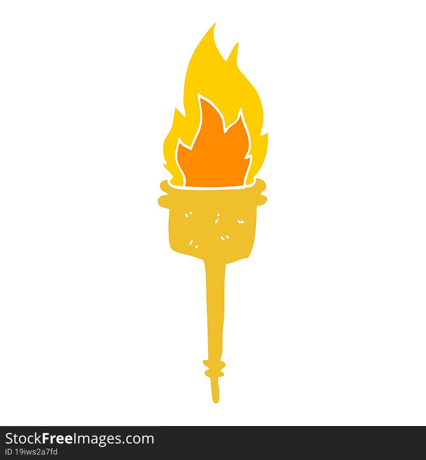 flat color style cartoon flaming torch