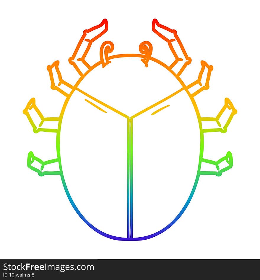 rainbow gradient line drawing giant bug cartoon