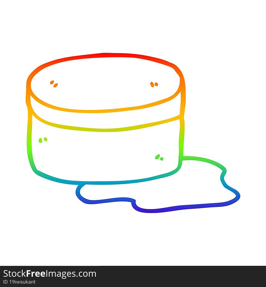 rainbow gradient line drawing cartoon beauty lotion tub