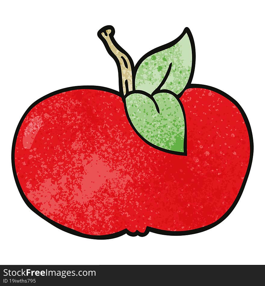 cartoon doodle juicy apple