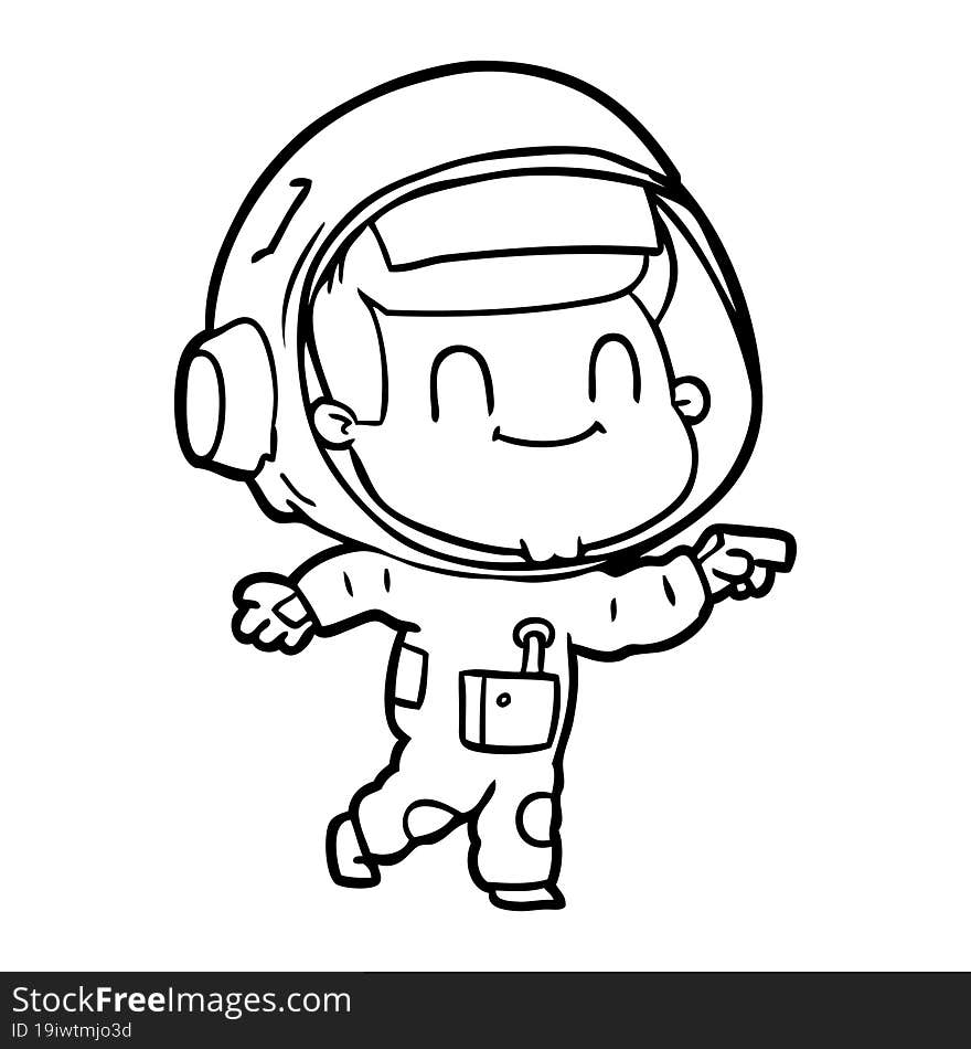 happy cartoon astronaut man. happy cartoon astronaut man