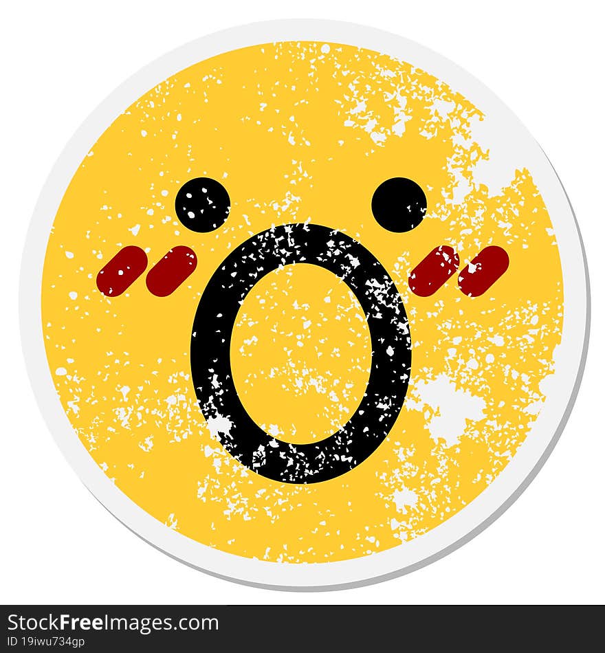 gasping face circular sticker