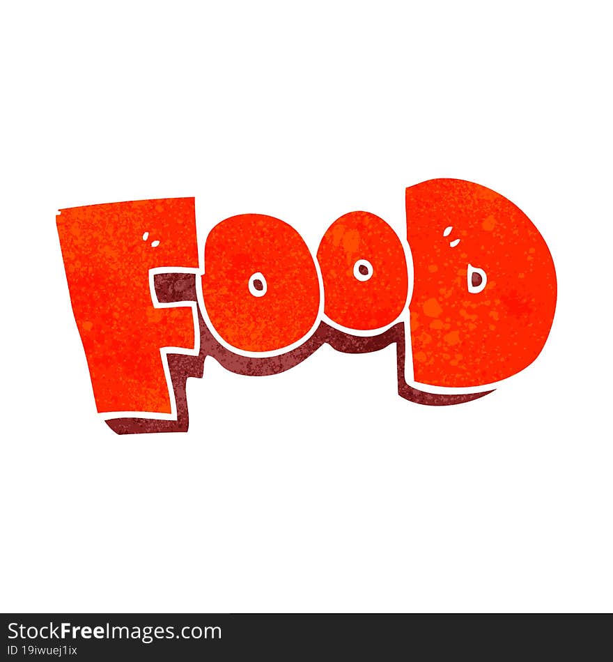 retro cartoon word food