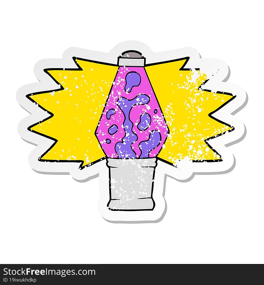 distressed sticker of a cartoon lava lamp