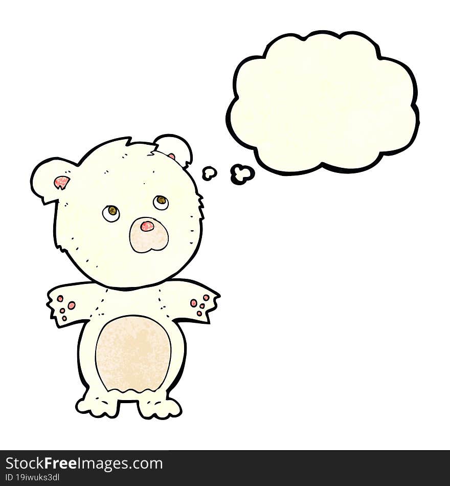 cartoon funny teddy bear with thought bubble