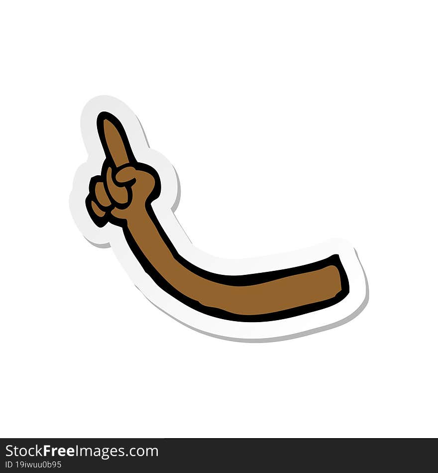 sticker of a cartoon arm