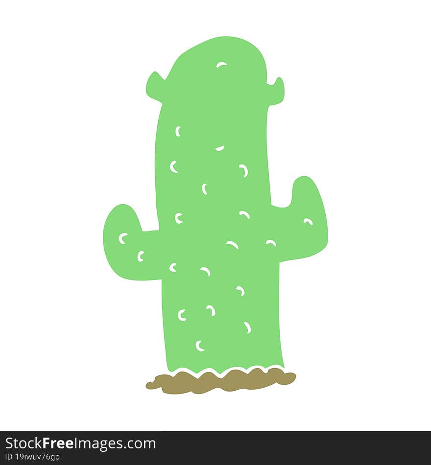 flat color style cartoon cactus