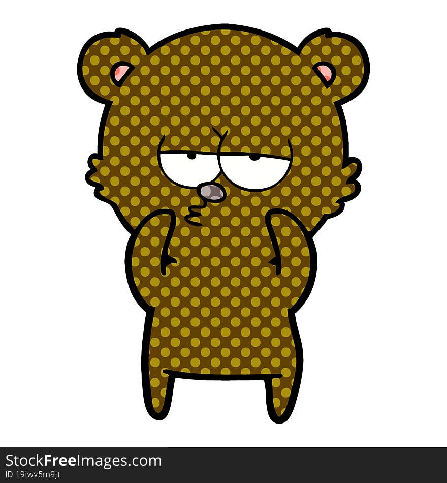 bored bear cartoon. bored bear cartoon