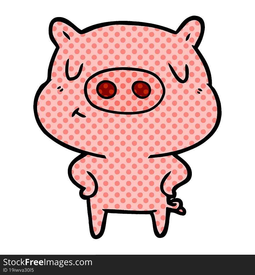 cartoon content pig. cartoon content pig