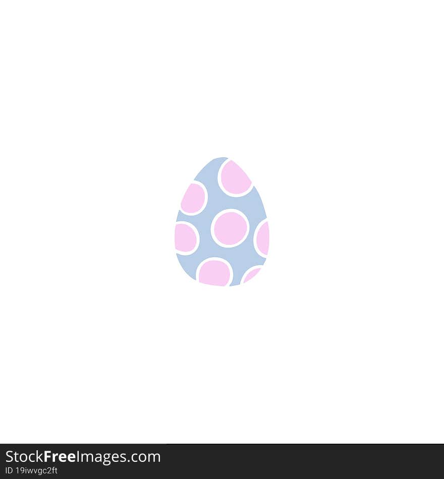 flat color style cartoon painted easter egg