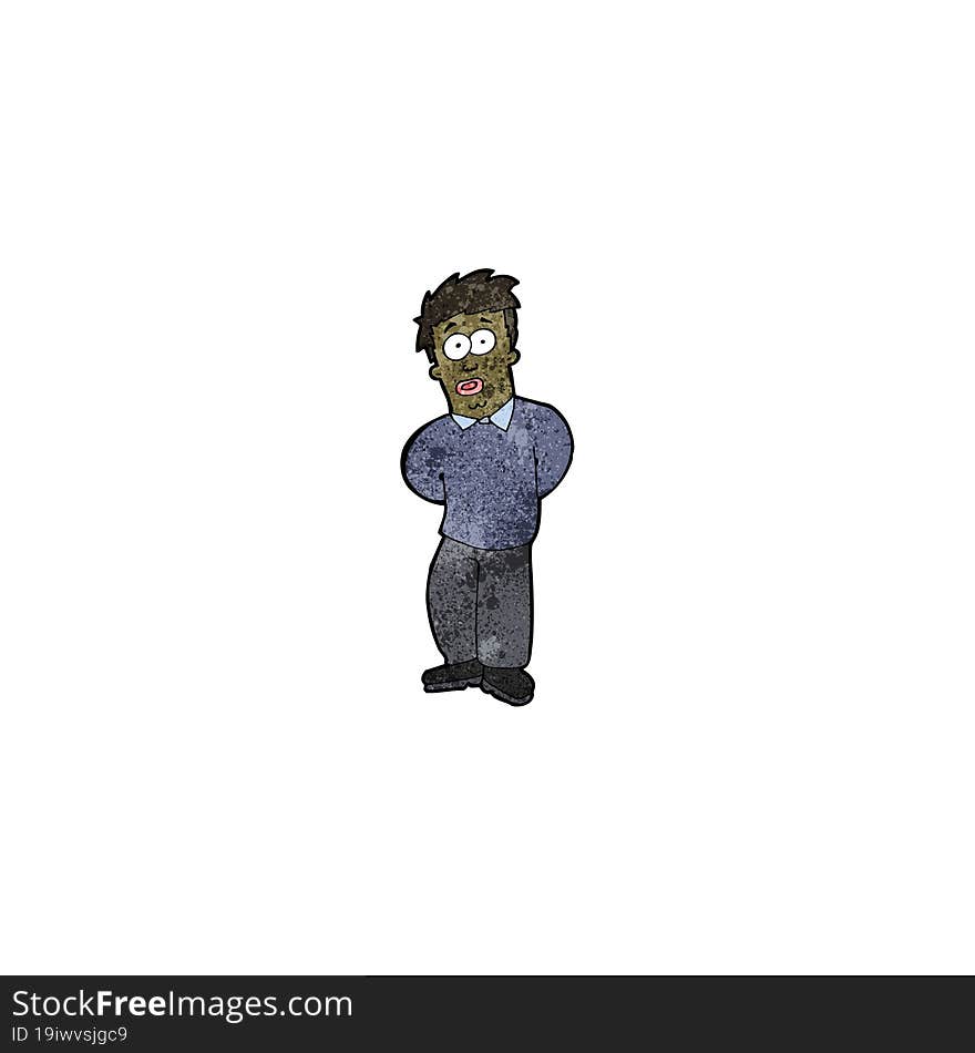 cartoon embarrassed man