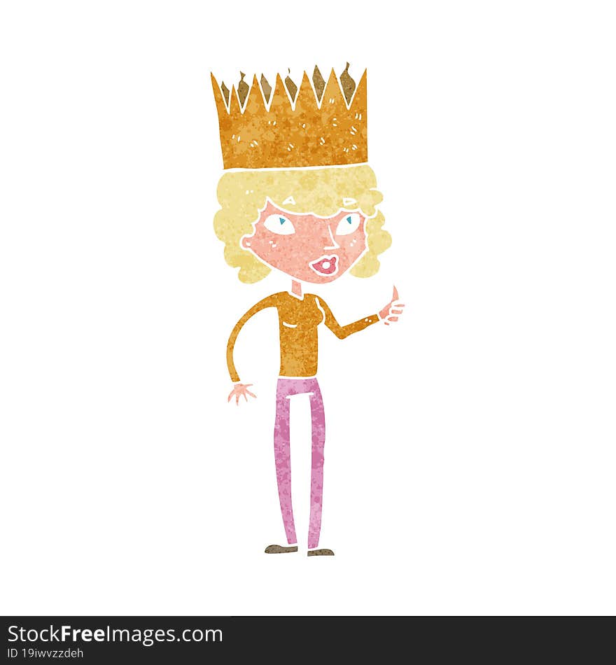 Cartoon Person Wearing Crown