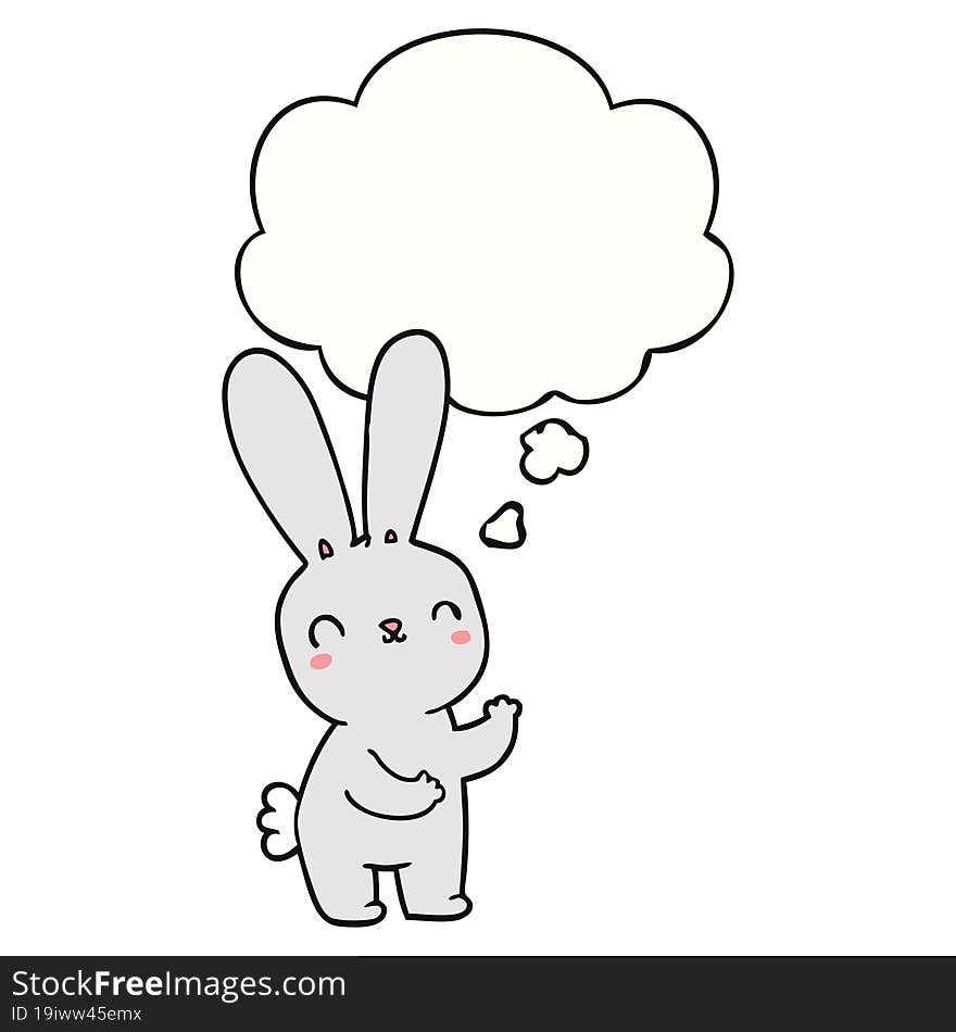 cute cartoon rabbit with thought bubble. cute cartoon rabbit with thought bubble