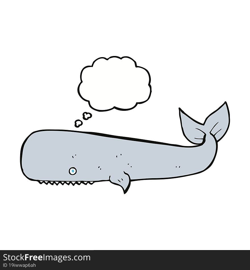 cartoon whale with thought bubble