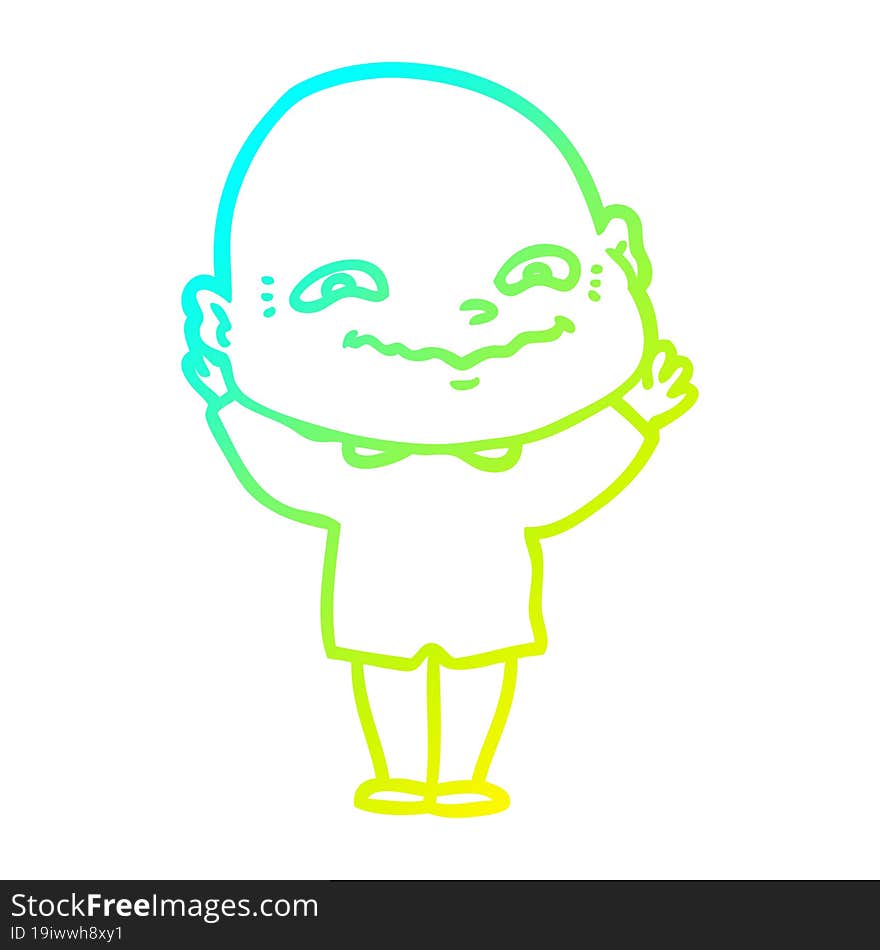 cold gradient line drawing cartoon creepy guy