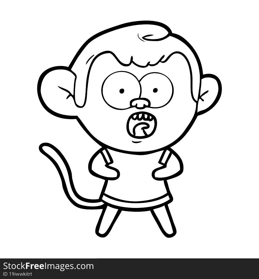 cartoon shocked monkey. cartoon shocked monkey