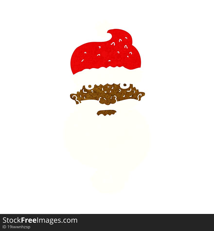 Cartoon Grim Santa Face