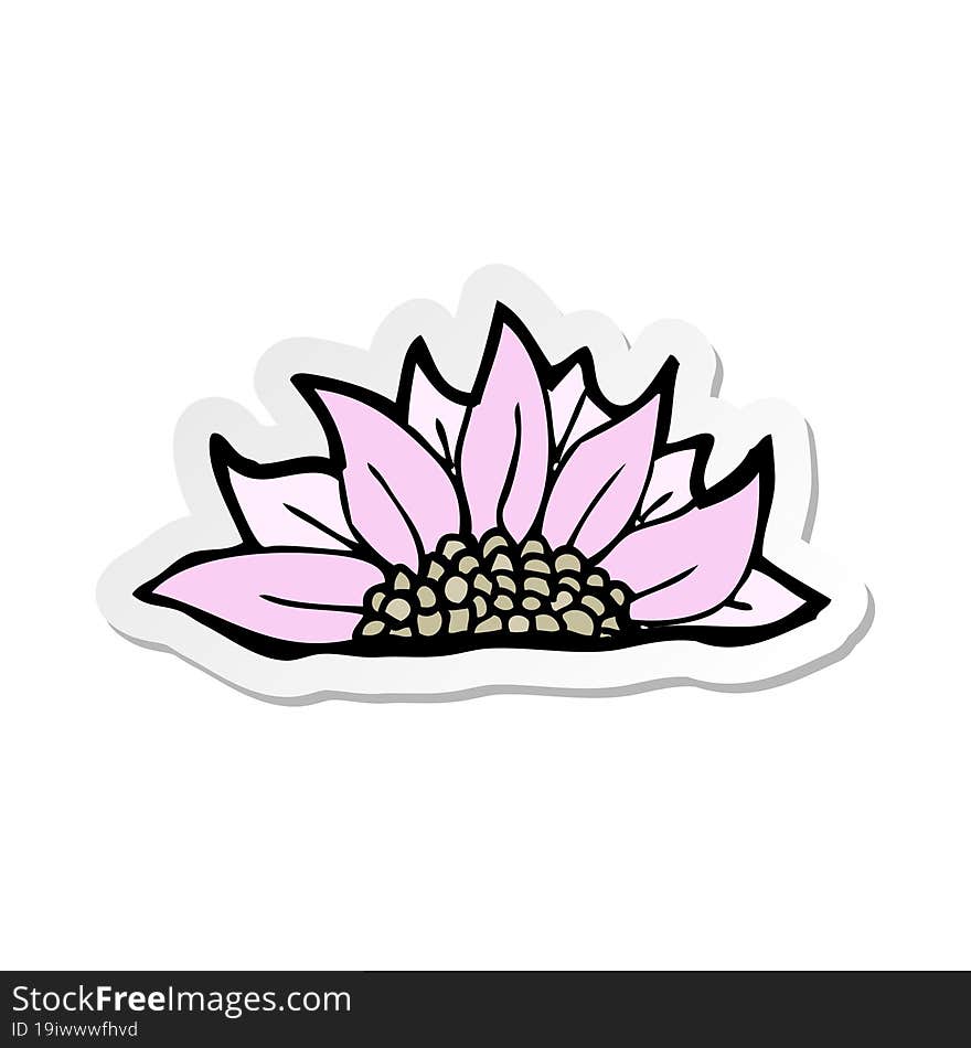 sticker of a cartoon flower