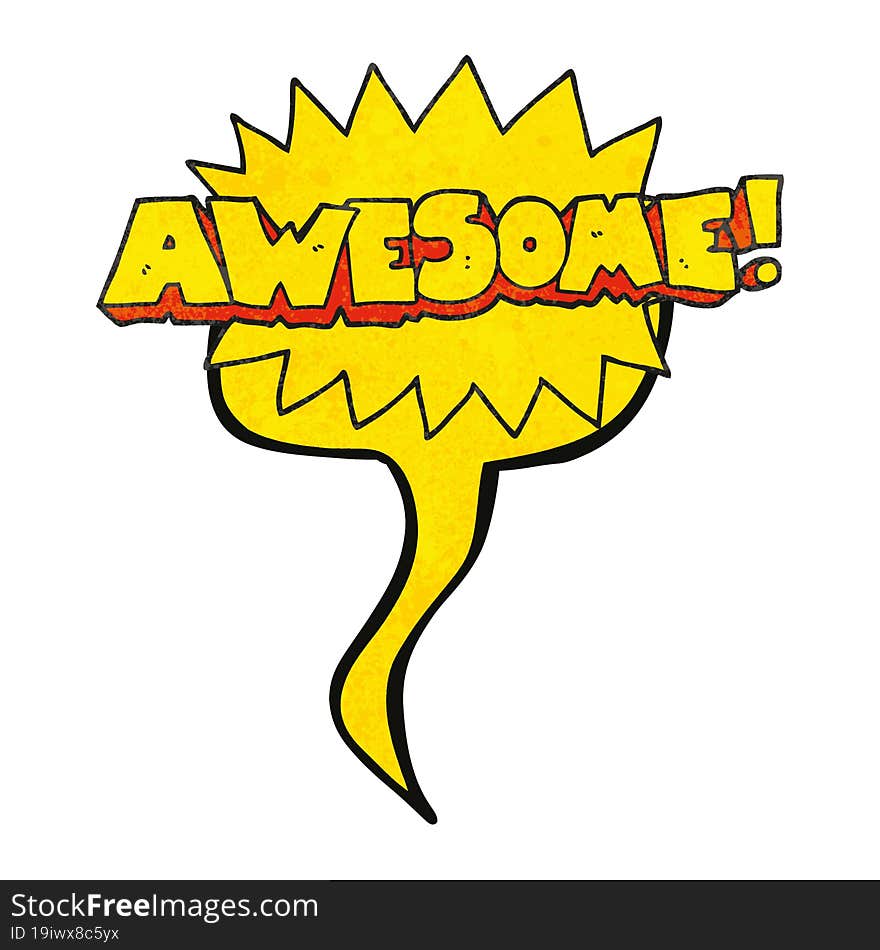 awesome speech bubble textured cartoon shout