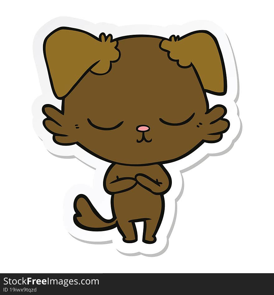 Sticker Of A Cute Cartoon Dog