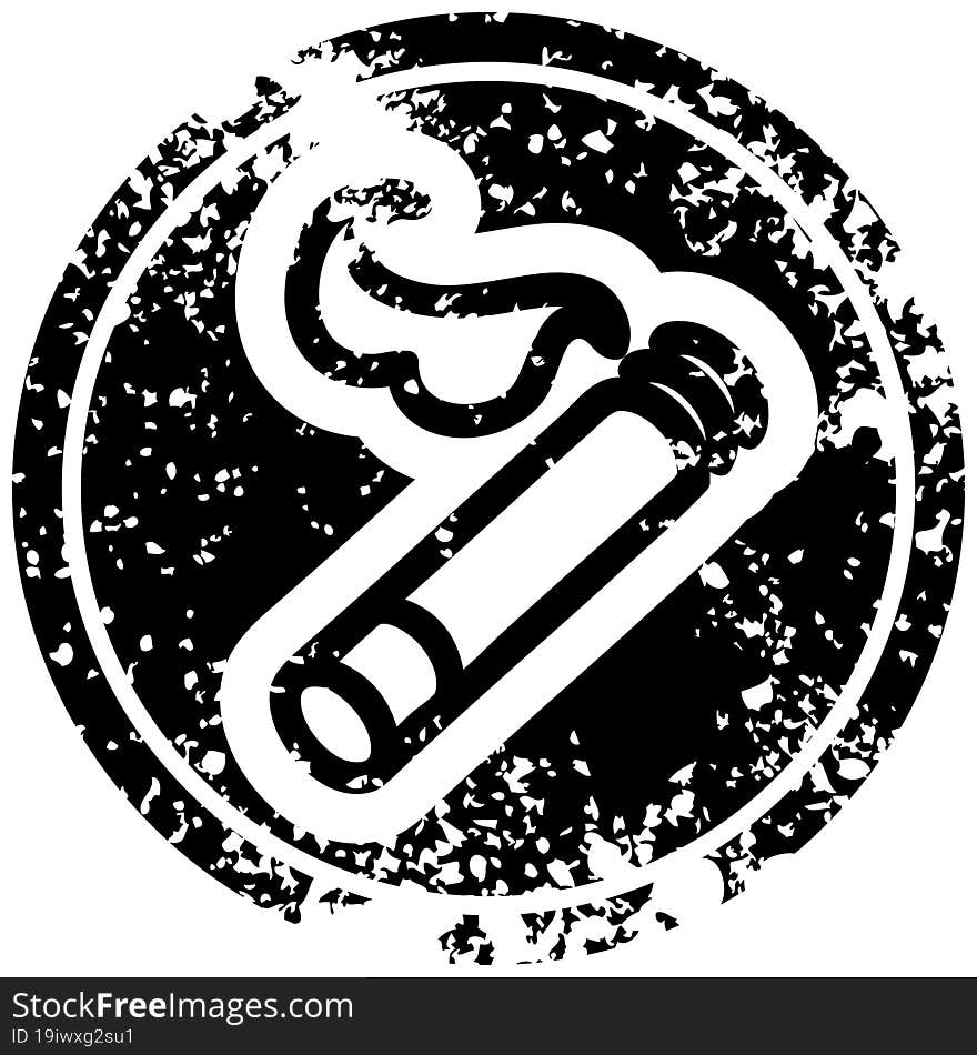 Lit Cigarette Distressed Icon