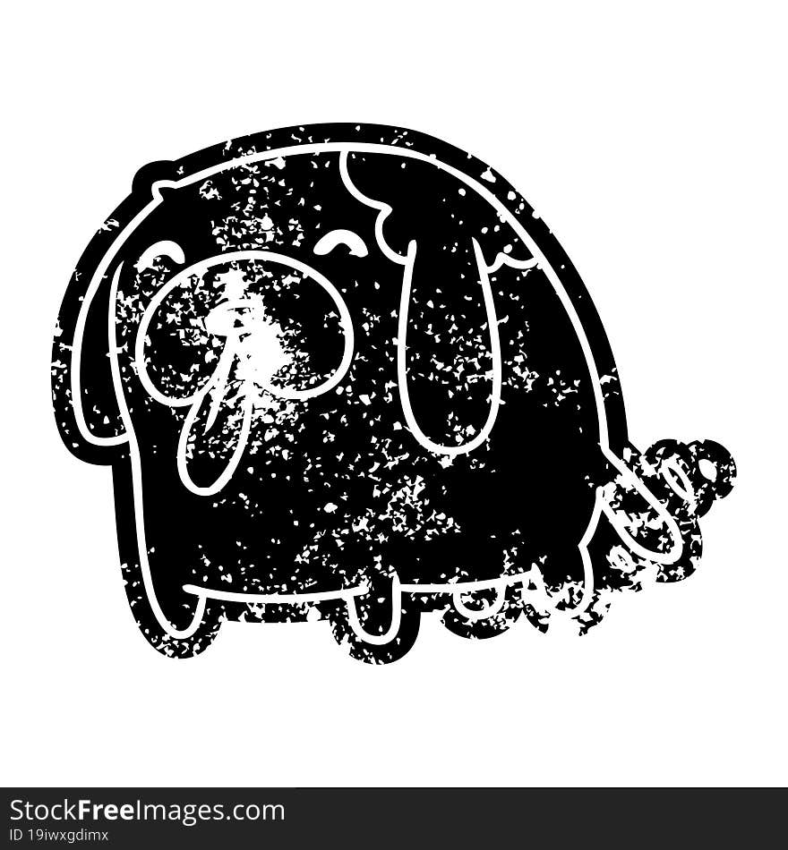 grunge distressed icon kawaii of a cute dog. grunge distressed icon kawaii of a cute dog