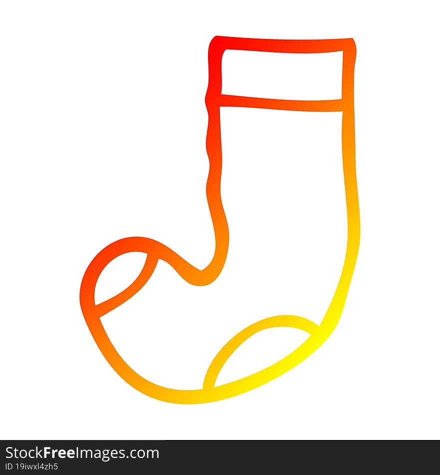 warm gradient line drawing cartoon old sock