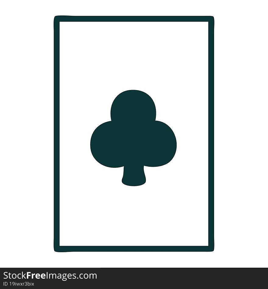 tattoo style icon of the ace of clubs