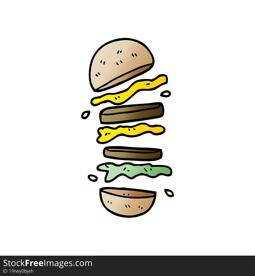 cartoon doodle burger